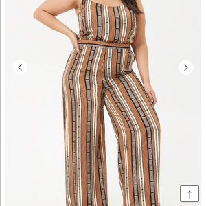 Forever 21 Coffee and black print jumpsuit